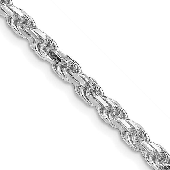 Kazi Luxury Sterling Silver Rhodium-plated 3.5mm Diamond-cut Rope Chain,New Products : American Fashion Style Bags On Sale